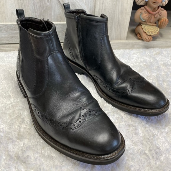 ECCO Chukka Boot Black Cow Leather EU 45 US 11-11.5 - Picture 4 of 15